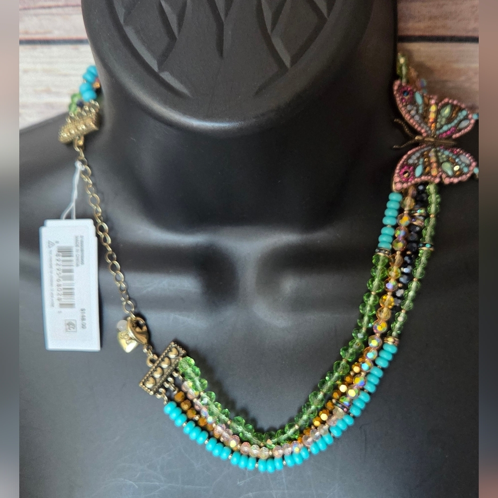 Betsey Johnson Colorful Butterfly Necklace NWT - Picture 5 of 15